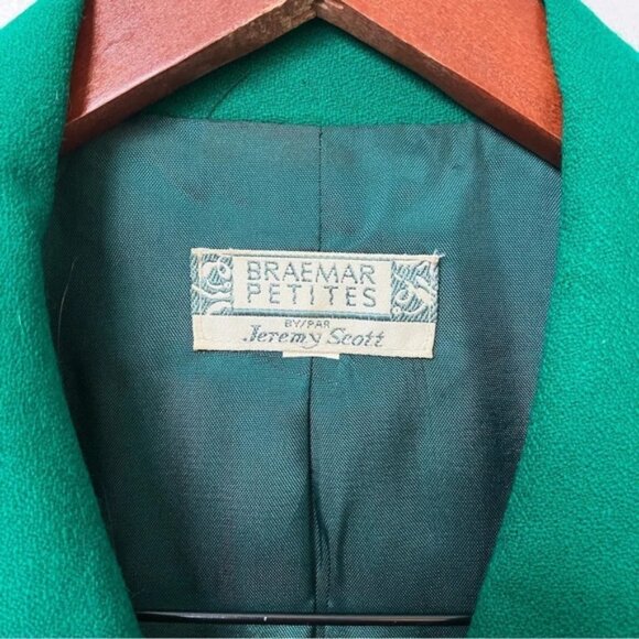 Vintage Braemar by Jeremy Scott Green Wool Blazer  Skirt Co-Ord Set - Picture 5 of 14